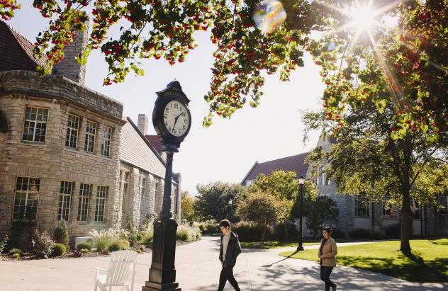 student walking on campus